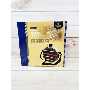 4 Qt Stansport Round Canteen Blanket Lined with Shoulder Strap- NEW